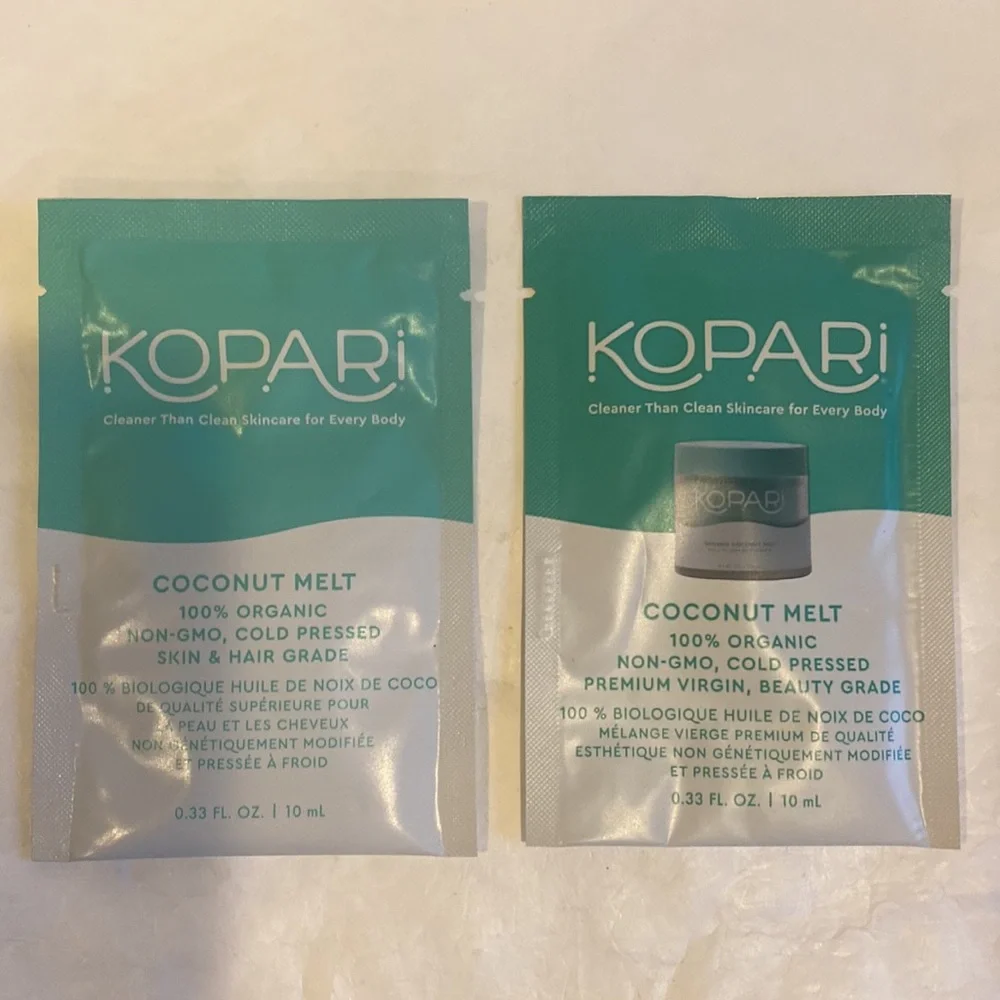 KOPARI Coconut Melt Organic Vegan 2 Travel Packets 2x0.33oz CLEAN BEAUTY